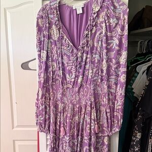 House of Harlow 1960 Lavender Floral Long Sleeve Dress